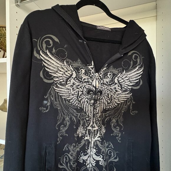 Black Hoodie with angel wings - Picture 2 of 6